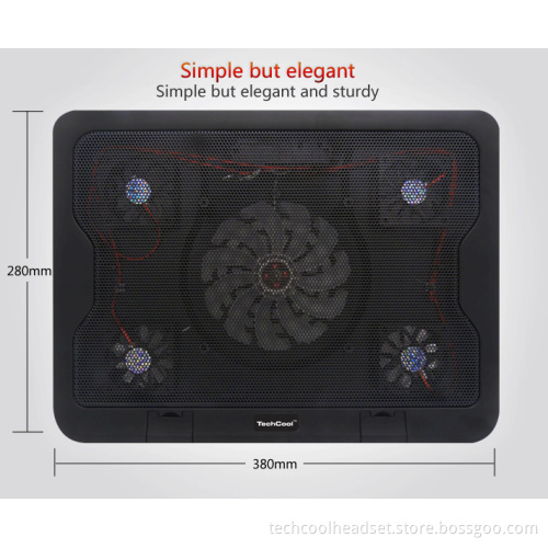 5.6 laptop cooler stand 5 LED fan notebook cooling pad with speed control